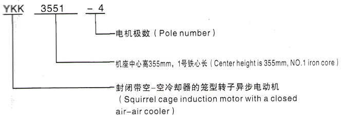 YKK系列(H355-1000)高压JR138-10三相异步电机西安泰富西玛电机型号说明